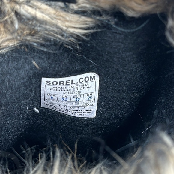 Sorel Black Suede Joan of Arctic Fuzzy Lined Boot Size 8 - Picture 9 of 10